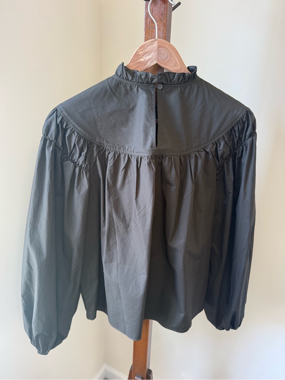 Ulla Johnson Black Ruffled Yoke Blouse - Picture 3 of 4